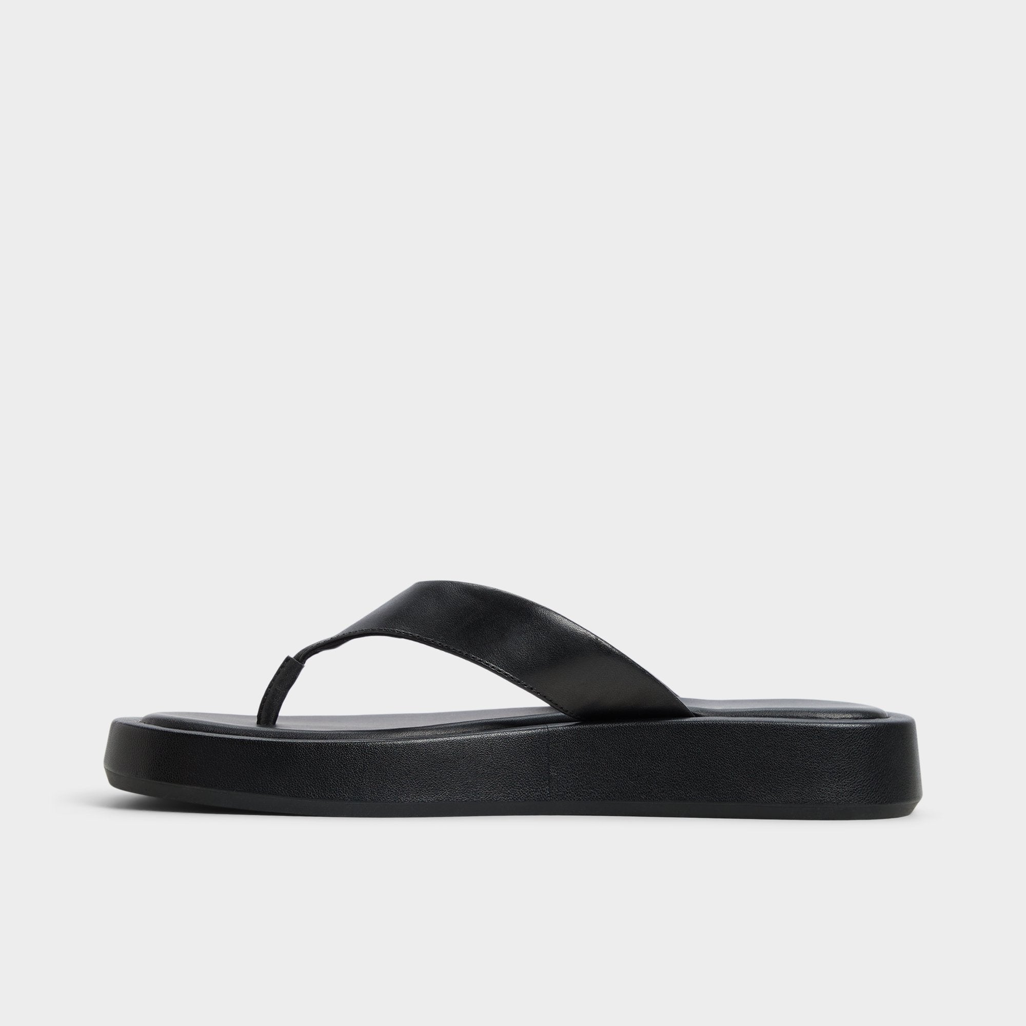 Grettle Black Women's Flats - Flip flop, Flatform