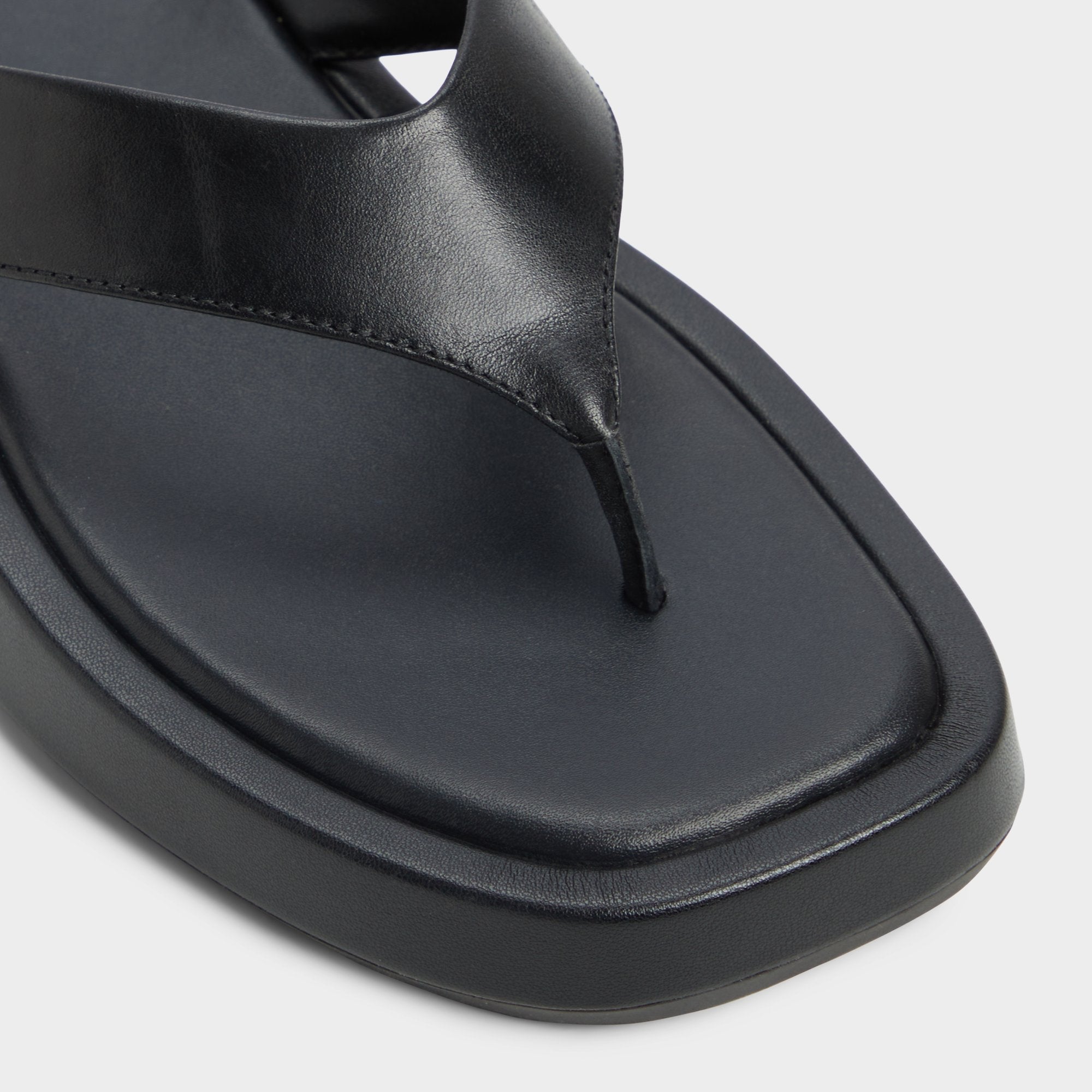 Grettle Black Women's Flats - Flip flop, Flatform
