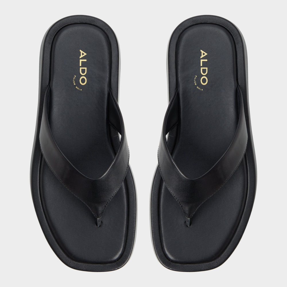 Grettle Black Women's Flats - Flip flop, Flatform