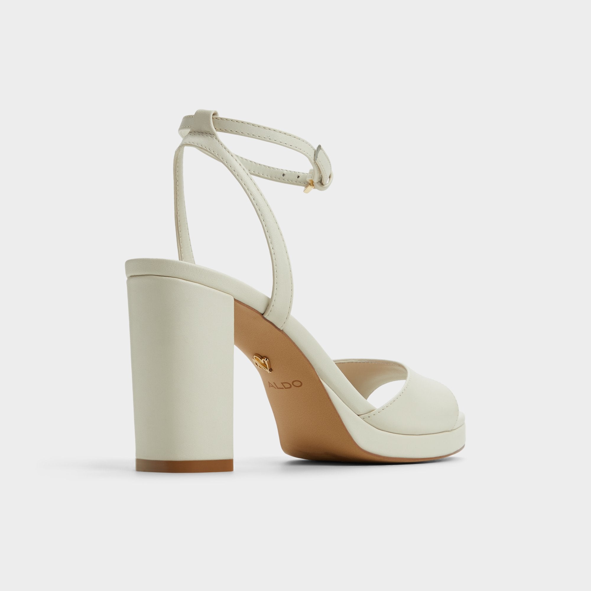 Gracious White/Bone Women's Block heels - Strappy heeled sandal, Block heel