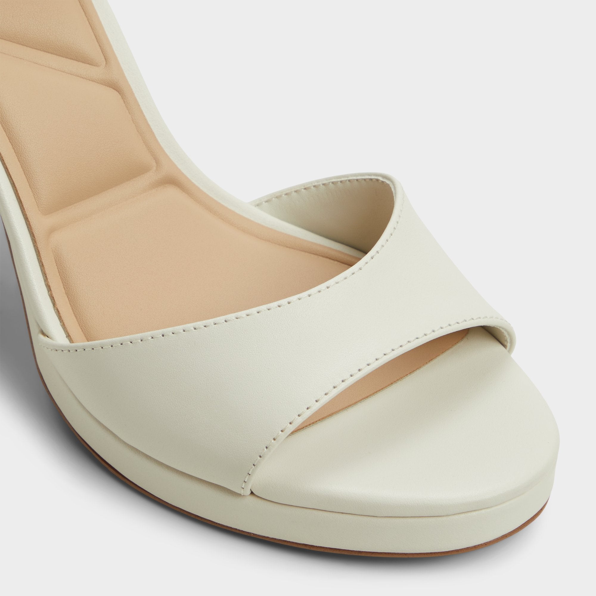 Gracious White/Bone Women's Block heels - Strappy heeled sandal, Block heel