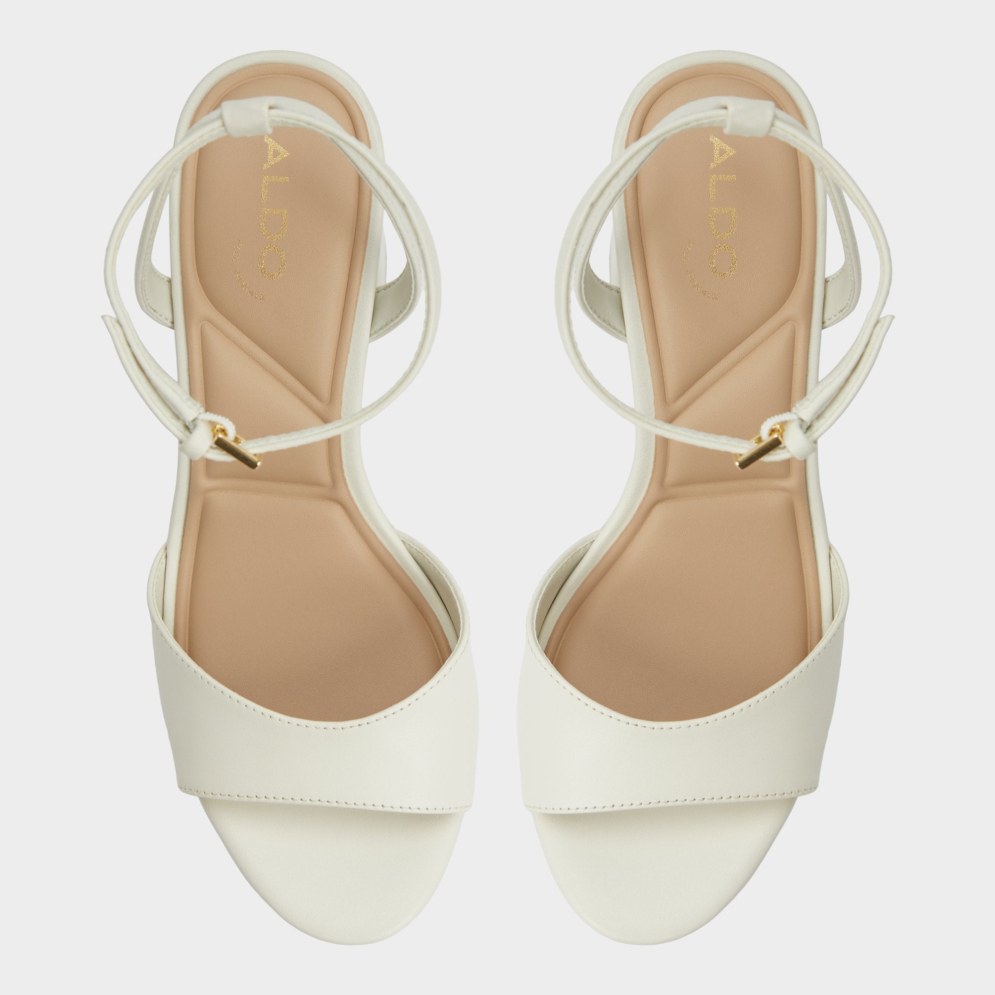 Gracious White/Bone Women's Block heels - Strappy heeled sandal, Block heel