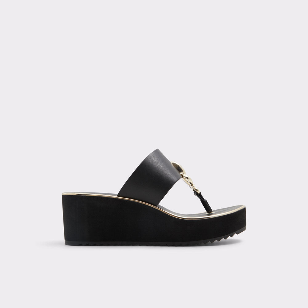 Penelopy Black Women's Wedges - Wedge sandal, Wedge heel