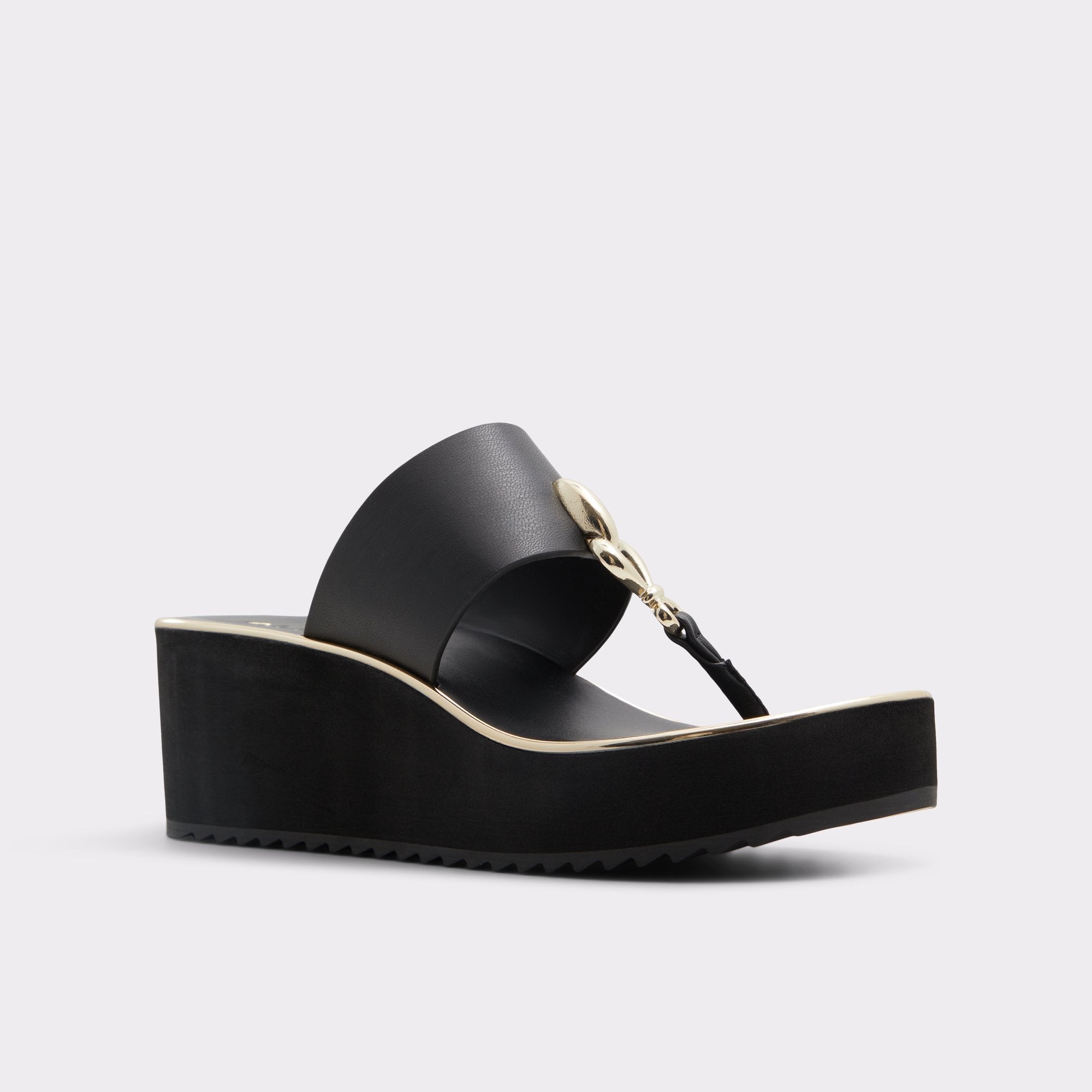 Penelopy Black Women's Wedges - Wedge sandal, Wedge heel