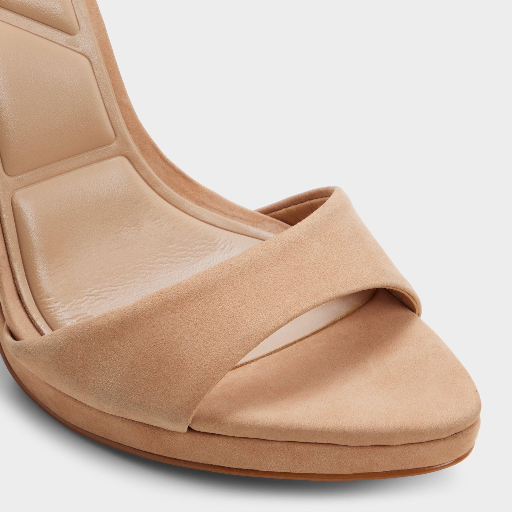 Ivette in Medium Beige - Strappy heeled sandal, Platform