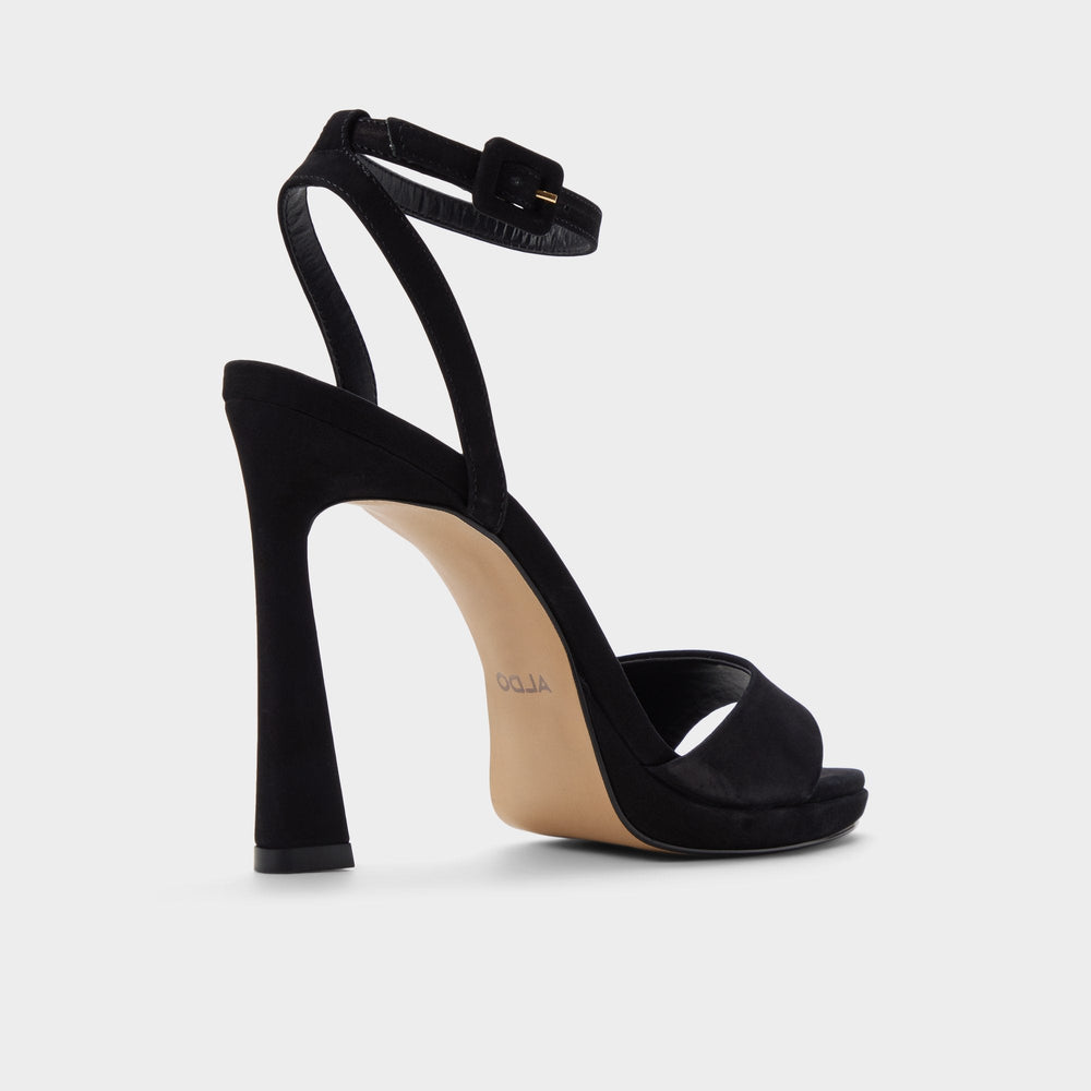 Ivette in Black - Heeled sandal, Platform