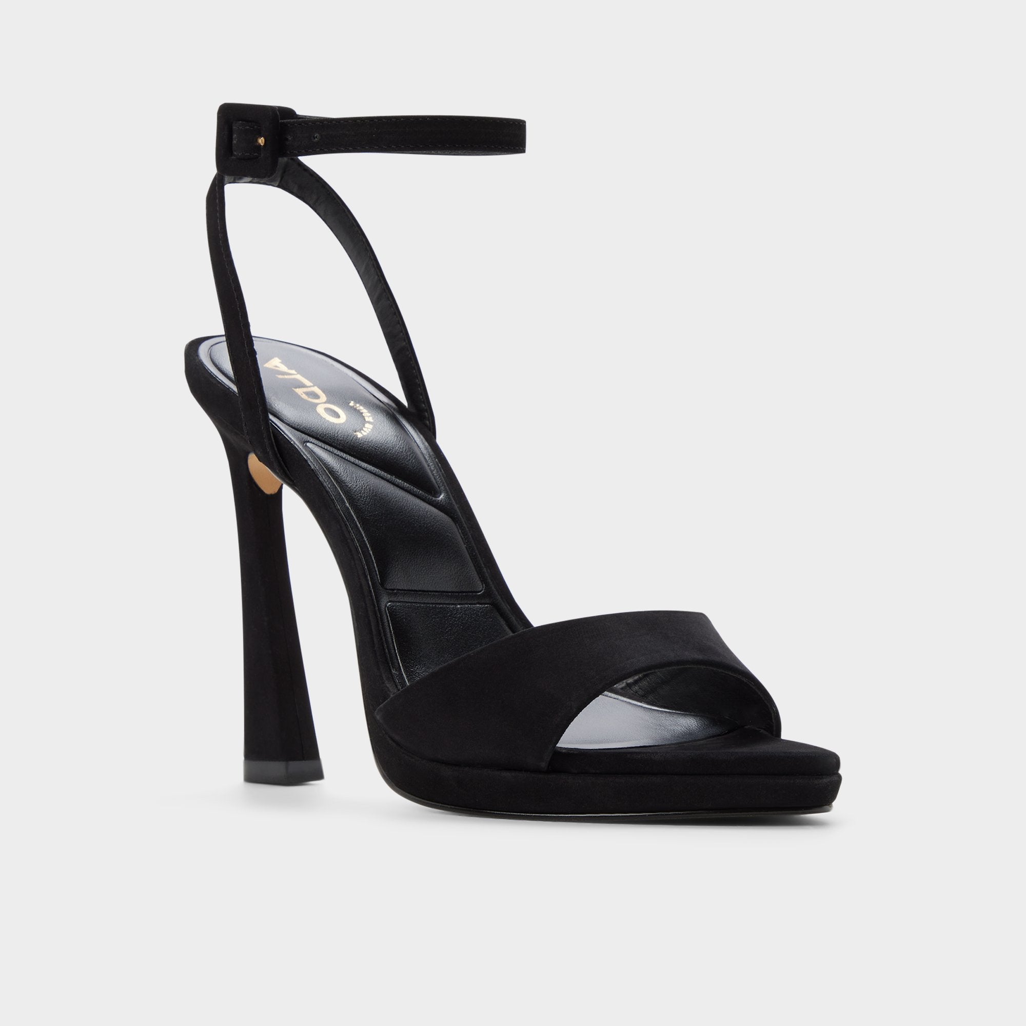 Ivette in Black - Heeled sandal, Platform