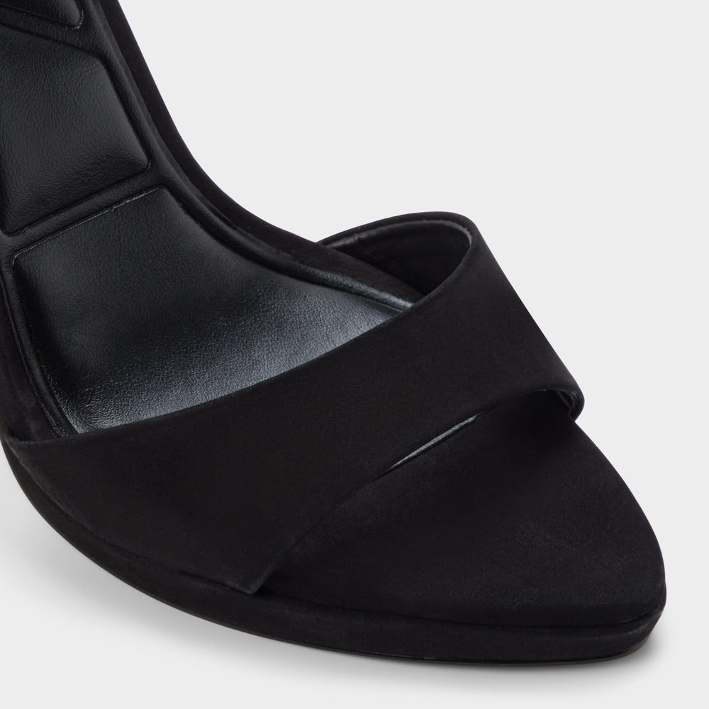Ivette in Black - Heeled sandal, Platform