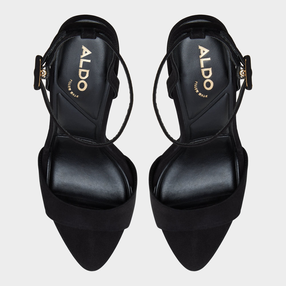 Ivette in Black - Heeled sandal, Platform