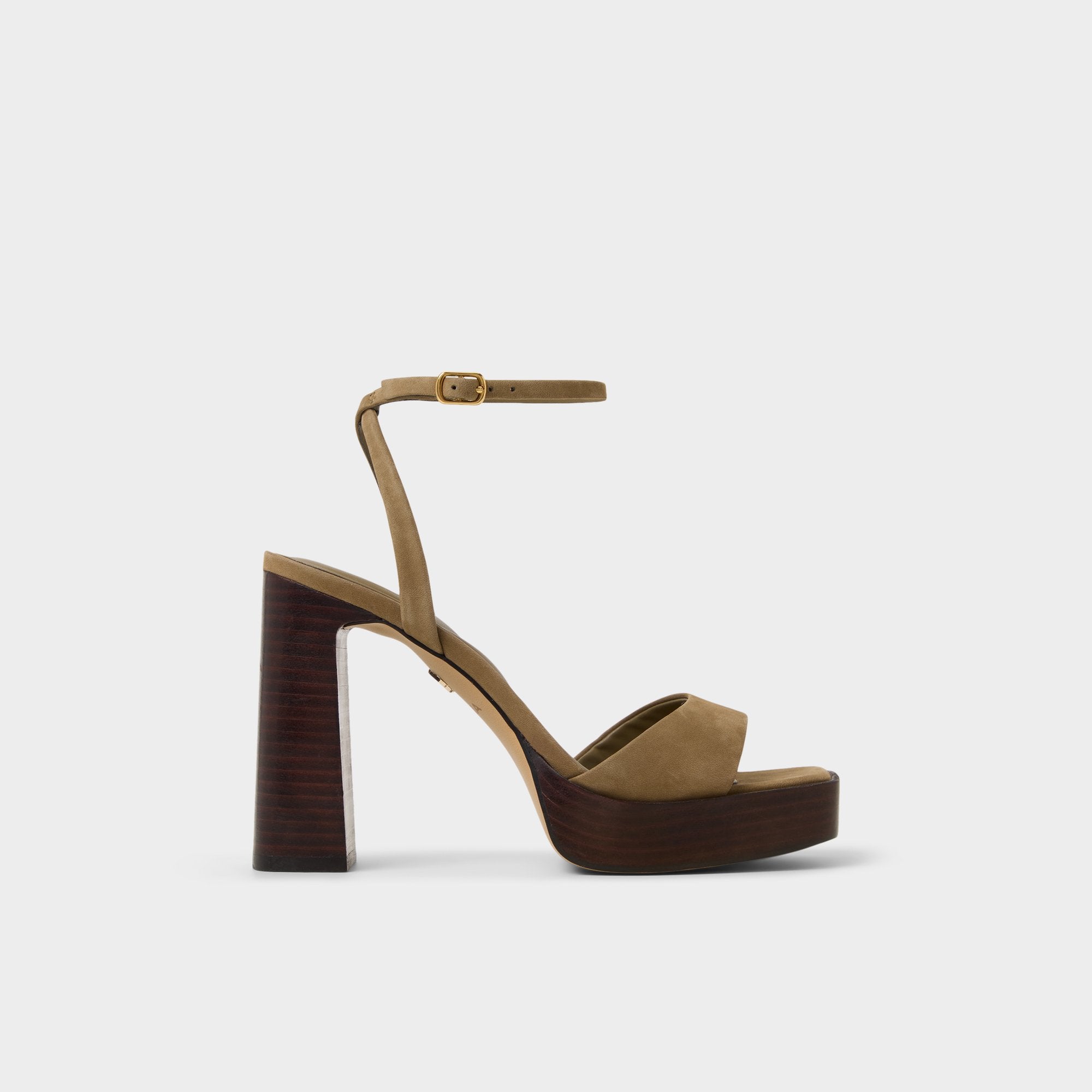 Lothon in Other Green - Strappy heeled sandal, Platform