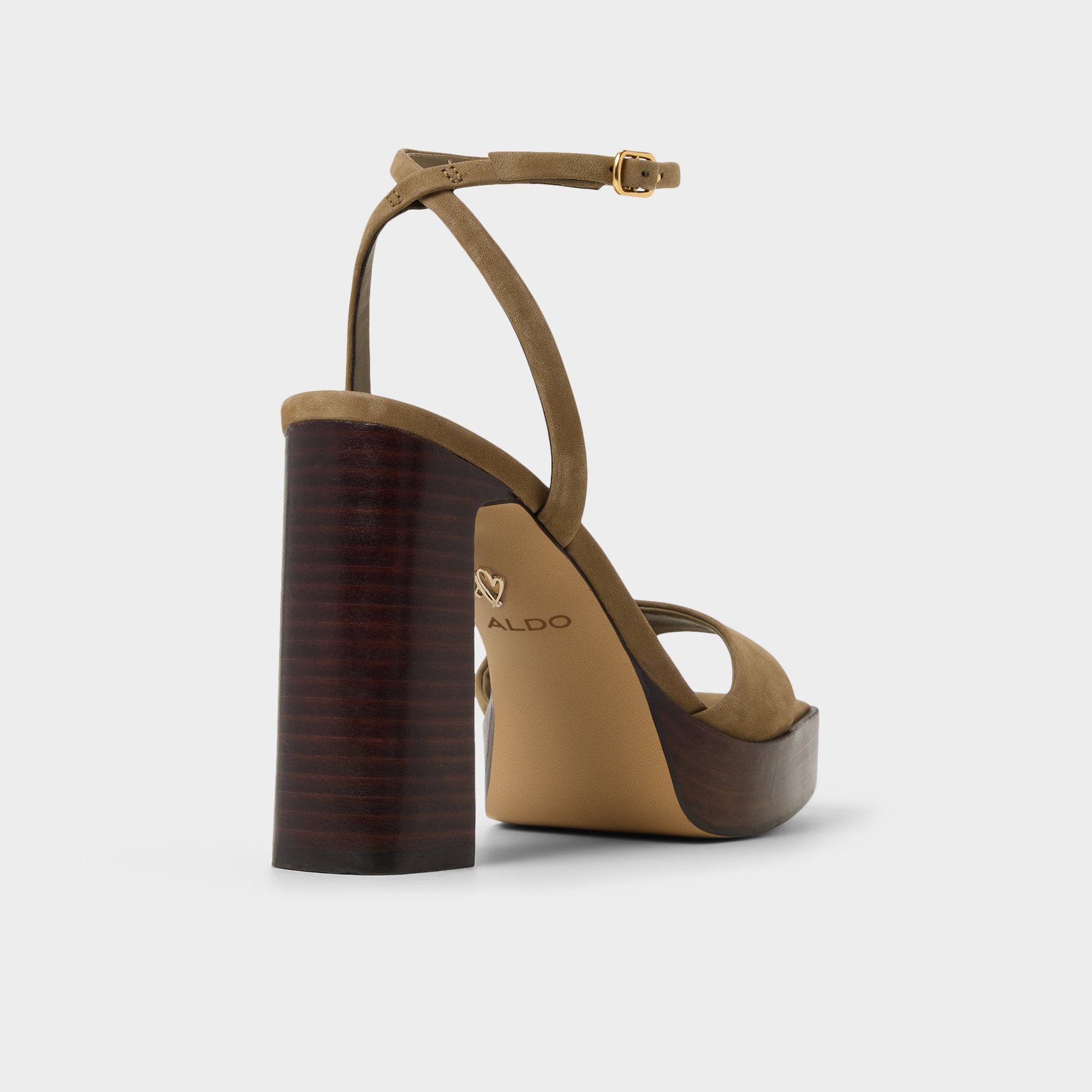 Lothon in Other Green - Strappy heeled sandal, Platform