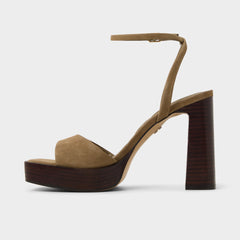 Lothon in Other Green - Strappy heeled sandal, Platform