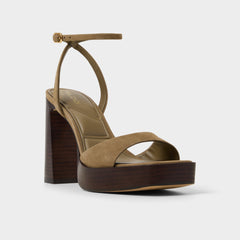 Lothon in Other Green - Strappy heeled sandal, Platform