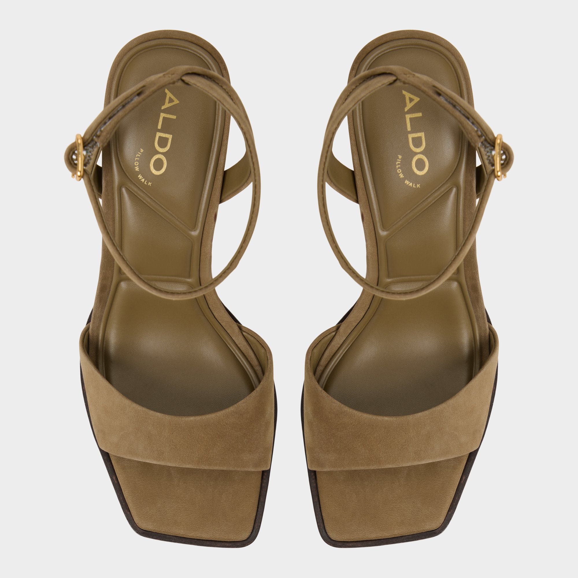 Lothon in Other Green - Strappy heeled sandal, Platform