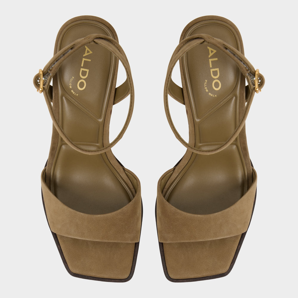 Lothon in Other Green - Strappy heeled sandal, Platform