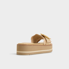 Wavynelly Light Beige Women's Flats - Slide sandal, Platform