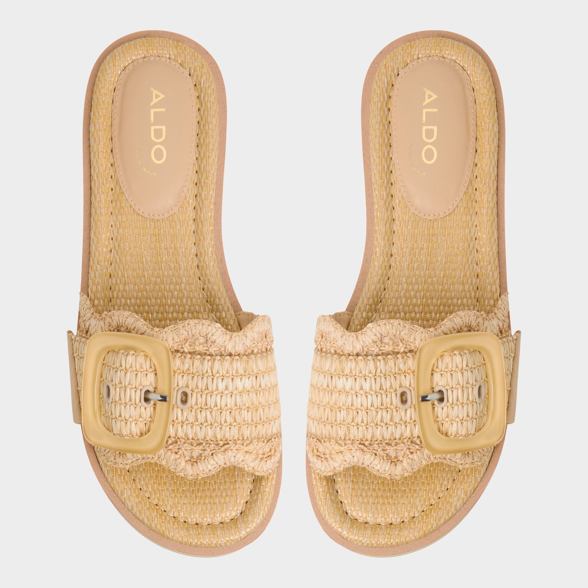 Wavynelly Light Beige Women's Flats - Slide sandal, Platform