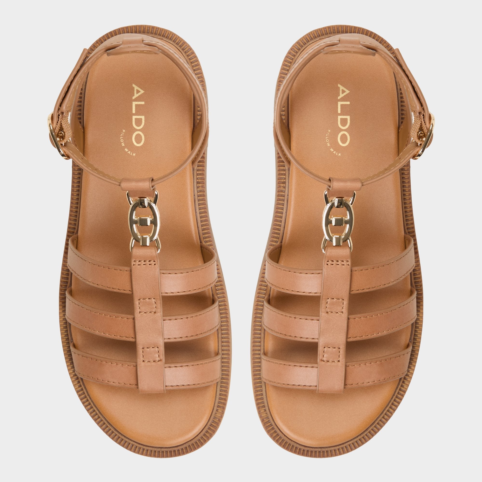 Lamington Medium Brown Women's Strappy sandals - Gladiator sandal, Lug sole