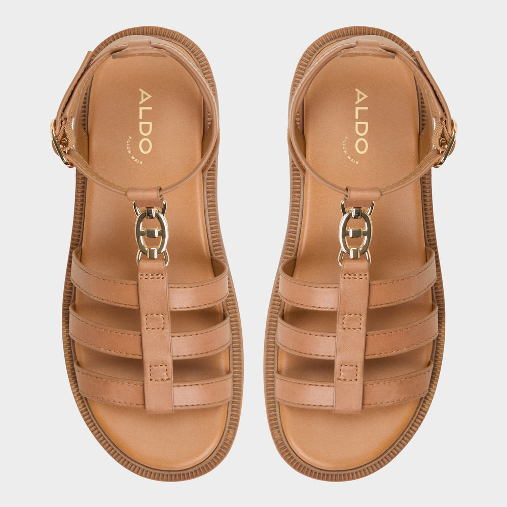 Lamington Medium Brown Women's Strappy sandals - Gladiator sandal, Lug sole