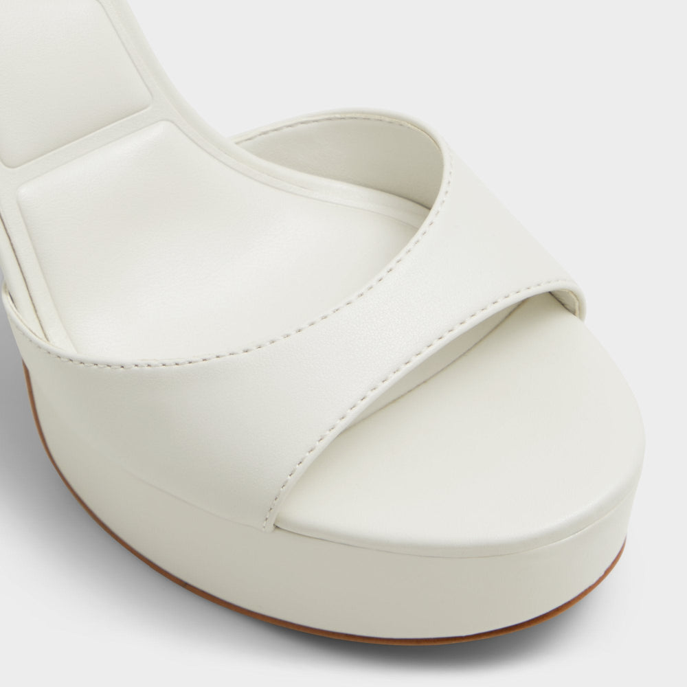 Valoria White Women's Platform sandals - Strappy heeled sandal