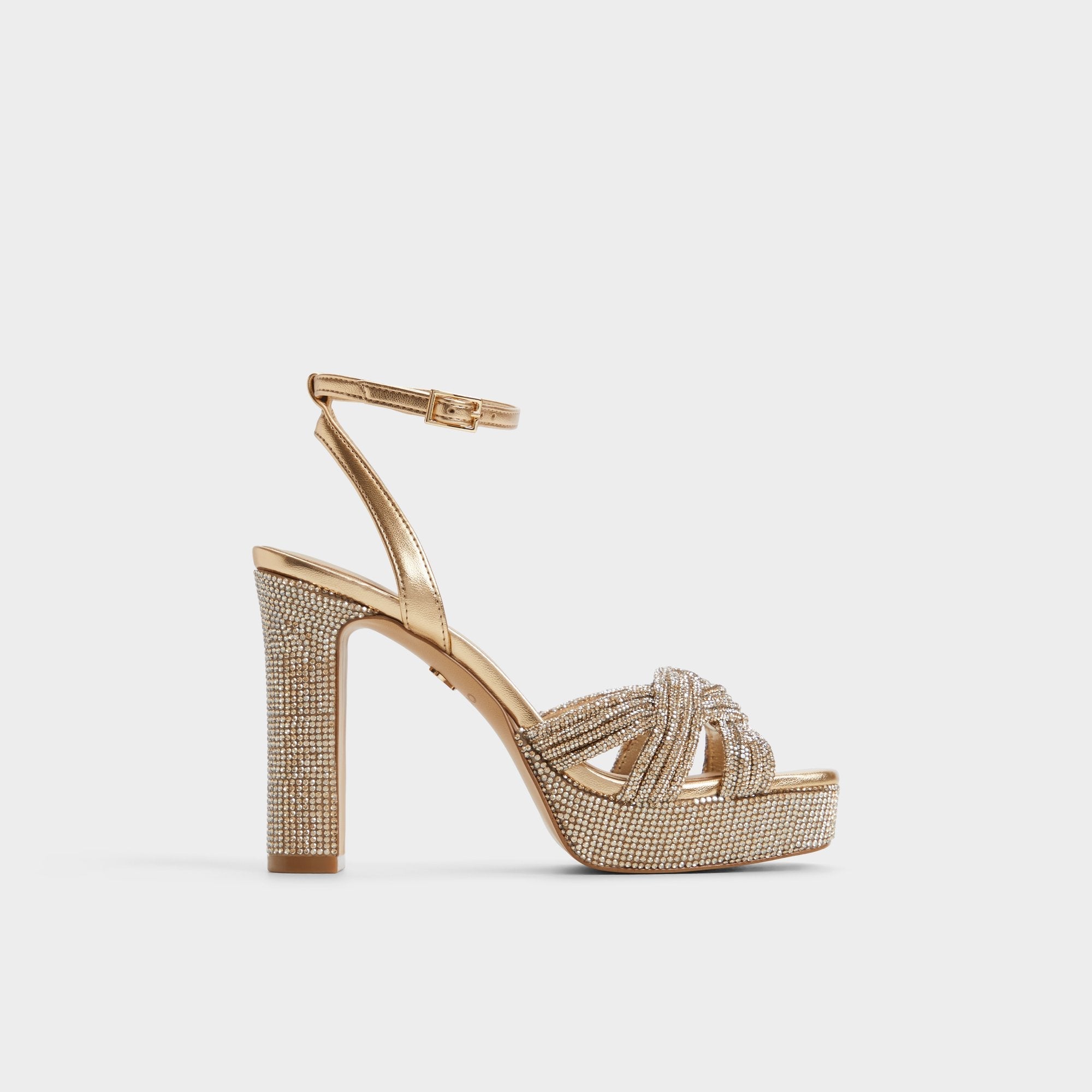 Shimma Gold Women's Iridescent metallics - Strappy heeled sandal, Platform