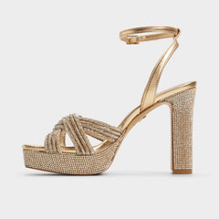 Shimma Gold Women's Iridescent metallics - Strappy heeled sandal, Platform