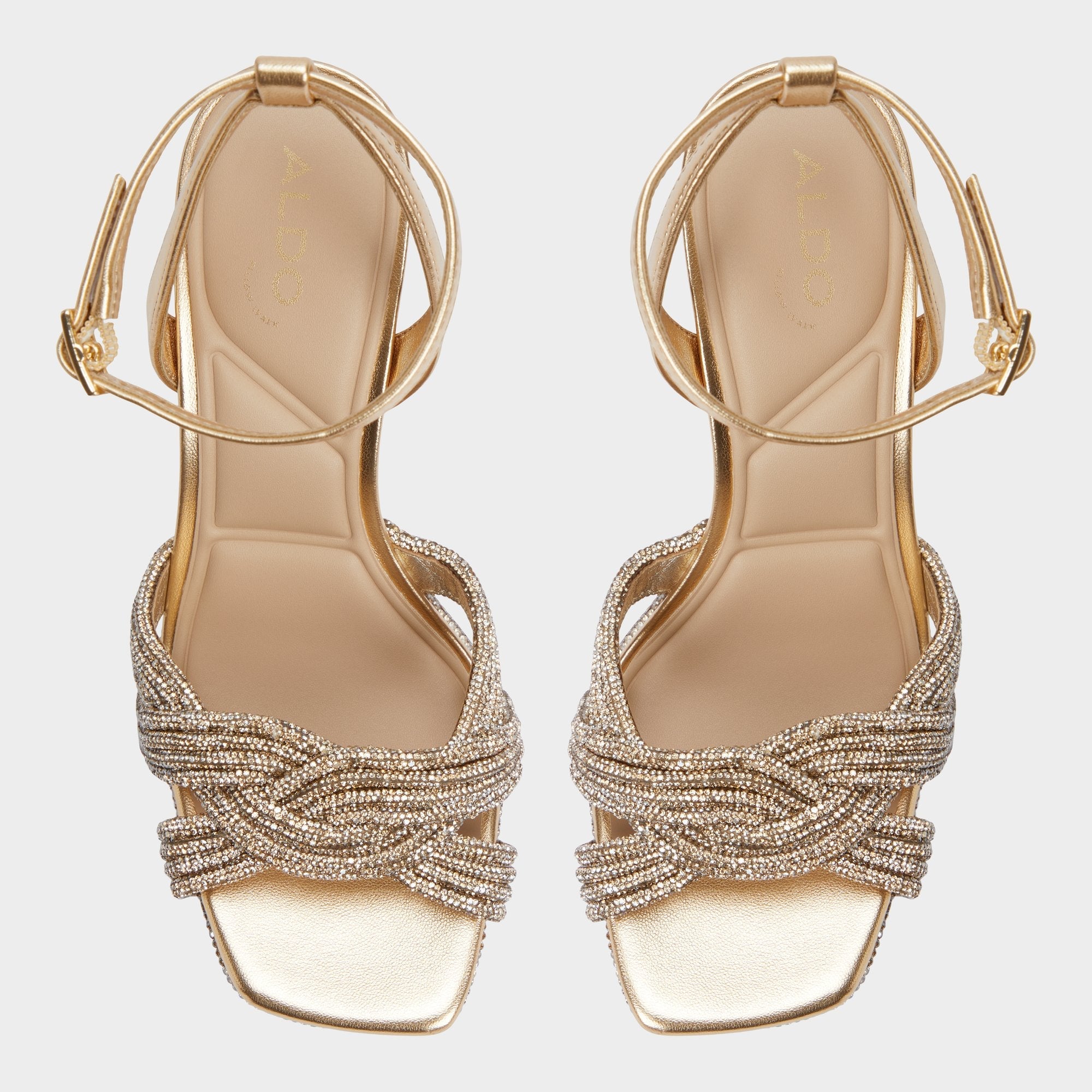 Shimma Gold Women's Iridescent metallics - Strappy heeled sandal, Platform