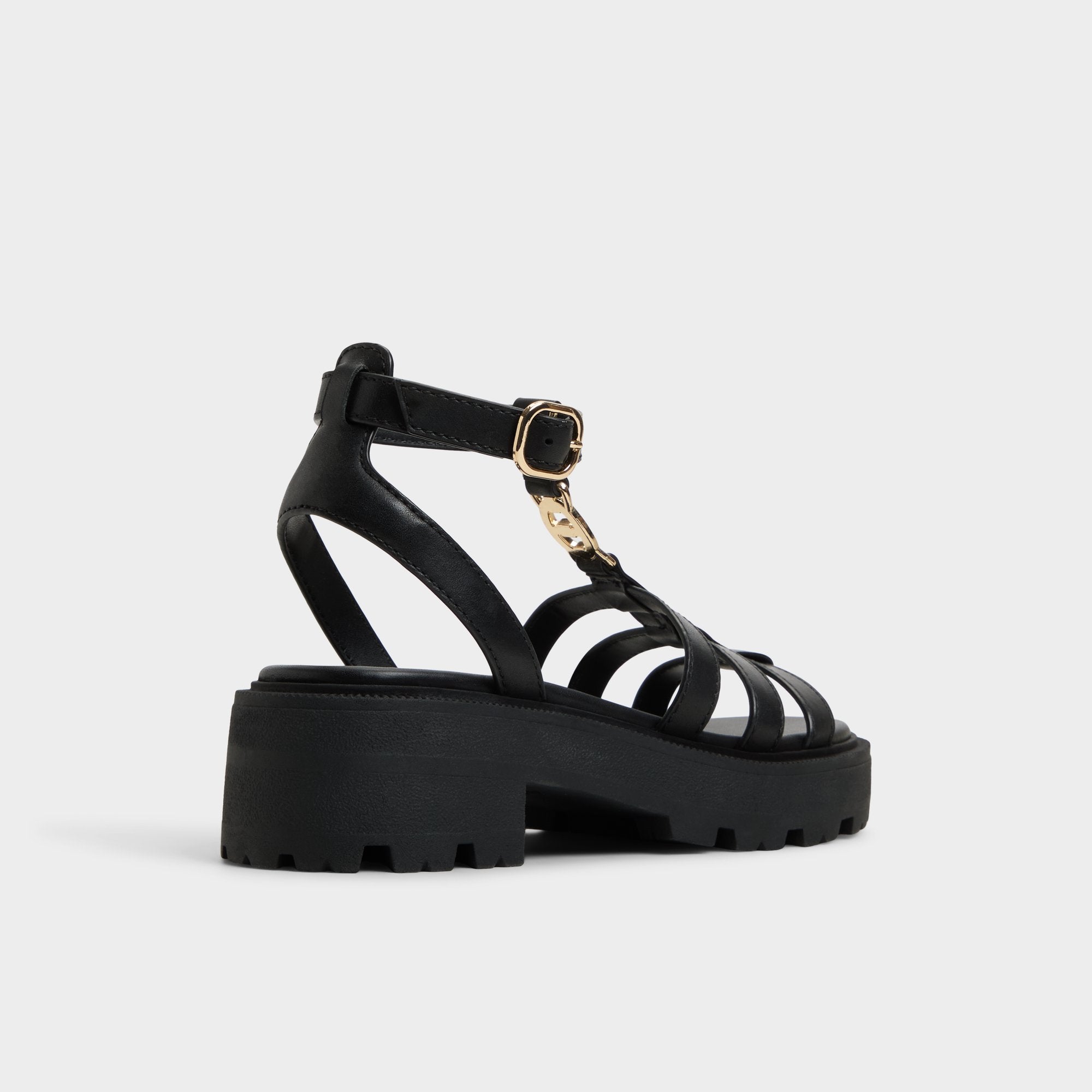 Lamington Black Women's Strappy sandals - Gladiator sandal, Lug sole