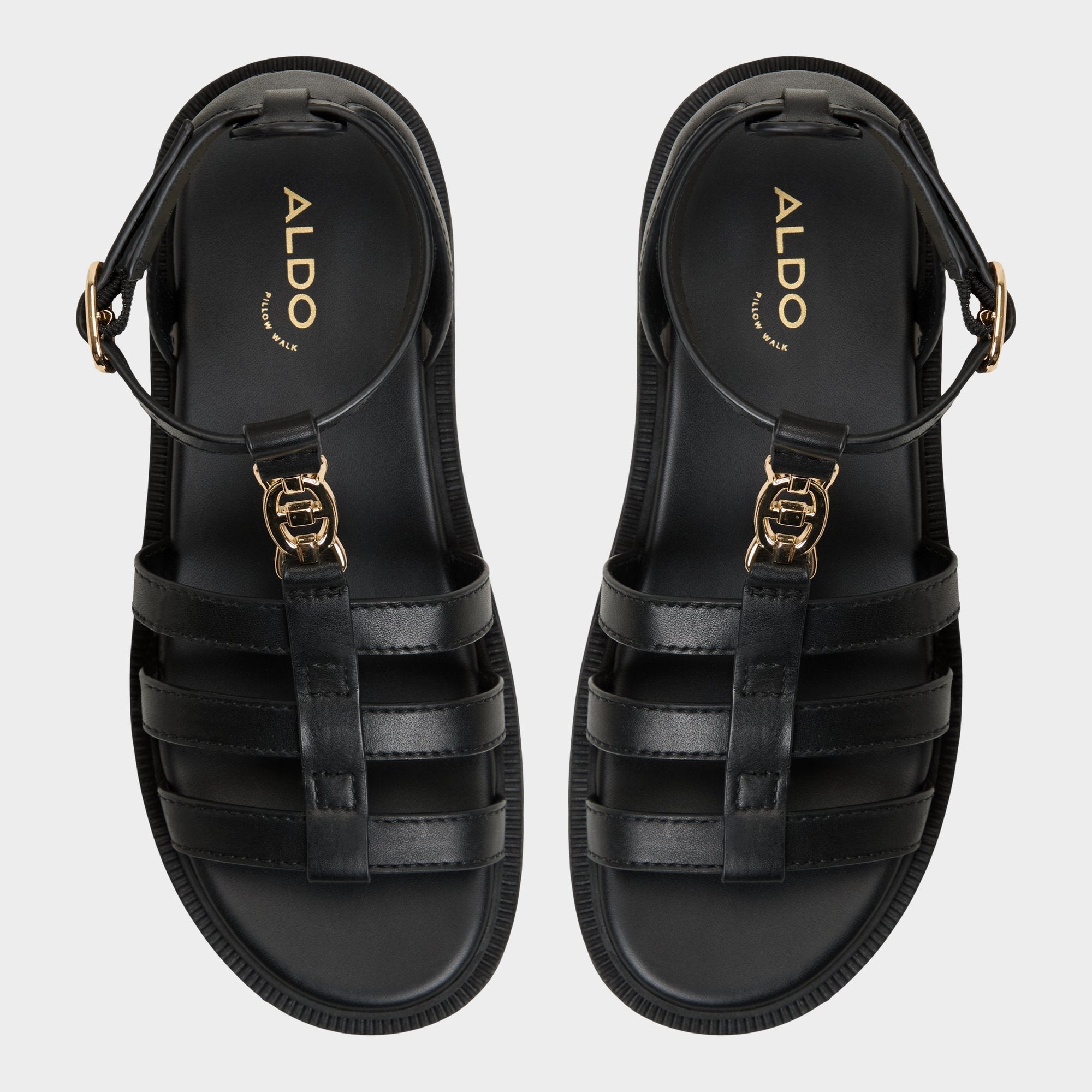Lamington Black Women's Strappy sandals - Gladiator sandal, Lug sole