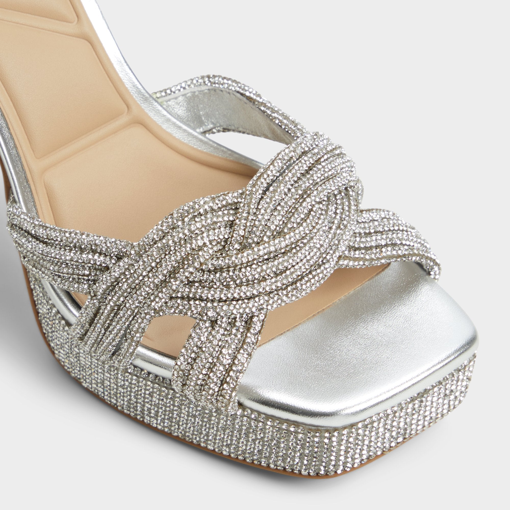 Shimma Silver Women's Iridescent metallics - Strappy heeled sandal, Platform