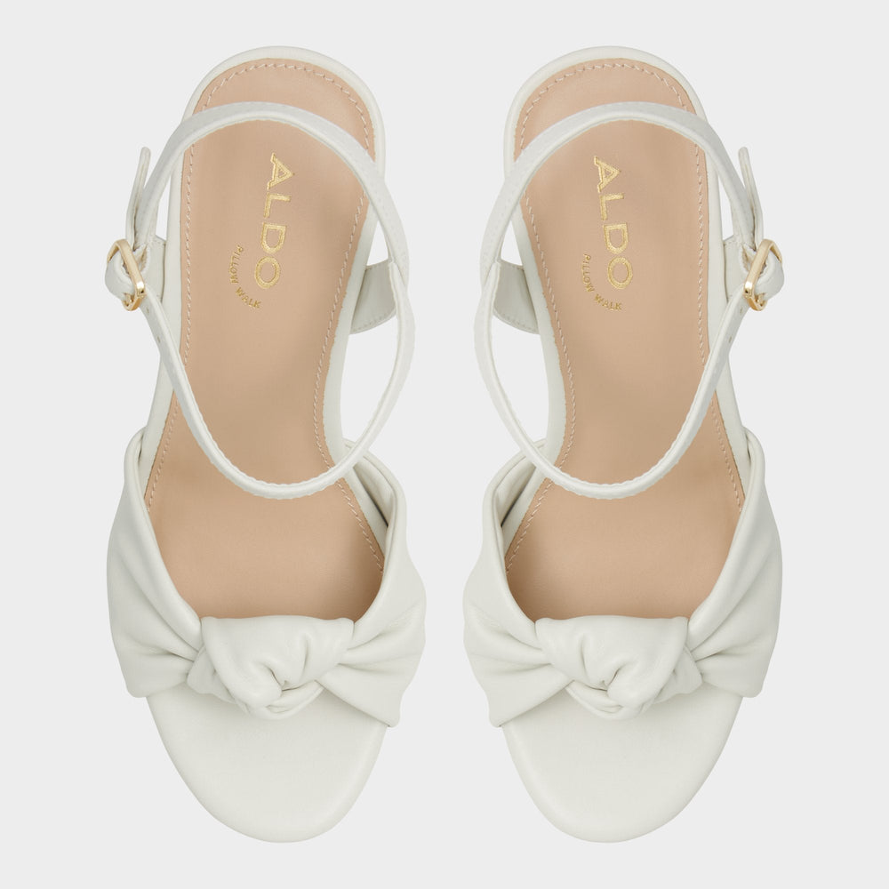 Ulialdan White/Bone Women's Platform sandals - Strappy heeled sandal, Platform