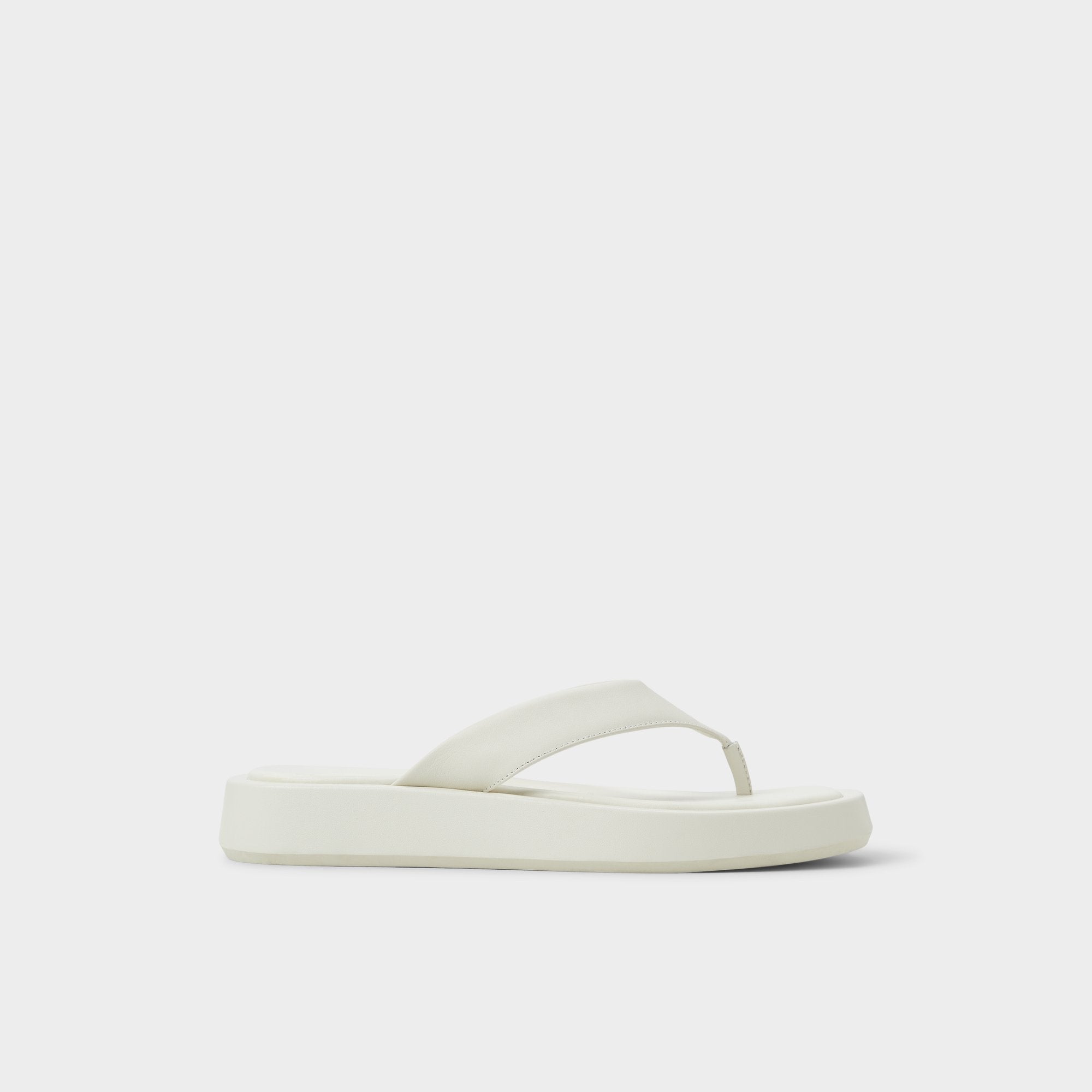 Grettle White/Bone Women's Flats - Flip flop, Flatform