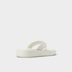 Grettle White/Bone Women's Flats - Flip flop, Flatform