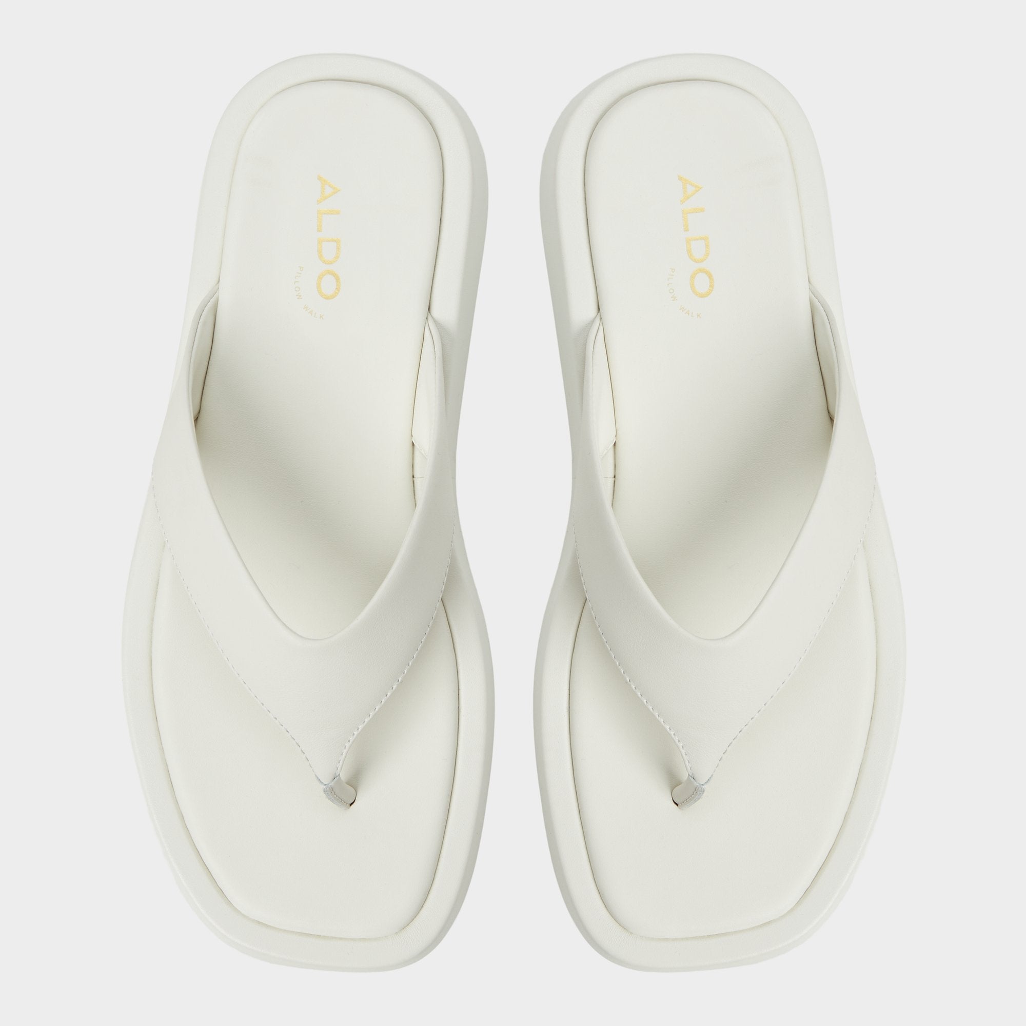 Grettle White/Bone Women's Flats - Flip flop, Flatform