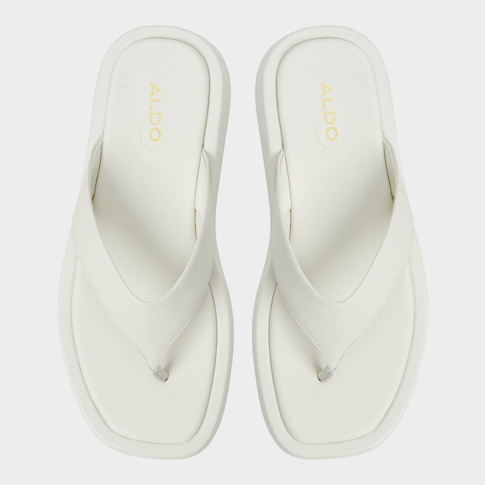 Grettle White/Bone Women's Flats - Flip flop, Flatform