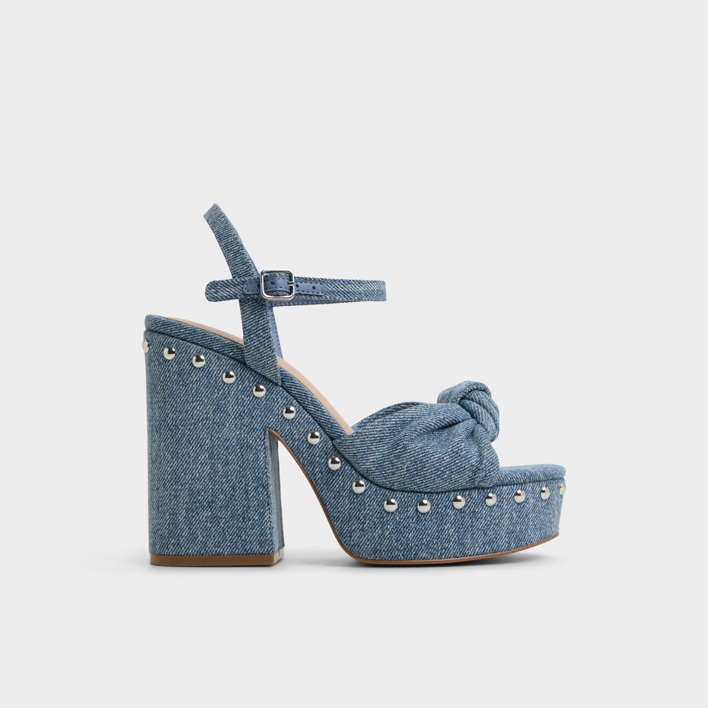 Ulialdan Blue Combo Women's Platform sandals - Strappy heeled sandal