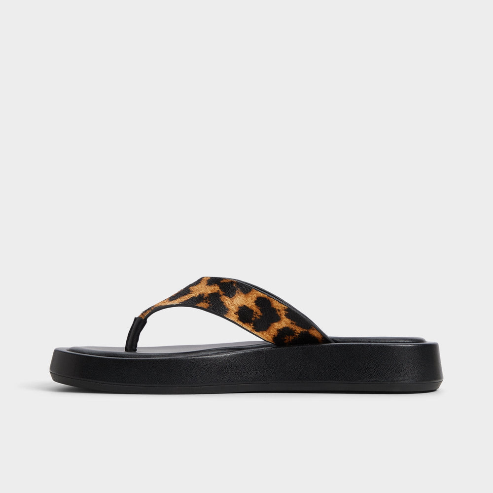Grettle Brown Multi Women's Flats - Flip flop, Platform