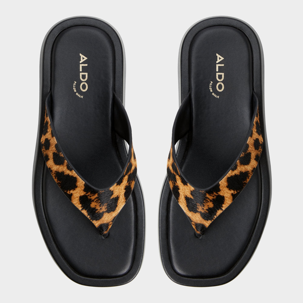 Grettle Brown Multi Women's Flats - Flip flop, Platform