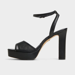 Chicglimmer Black Women's Platform sandals - Strappy heeled sandal, Block heel