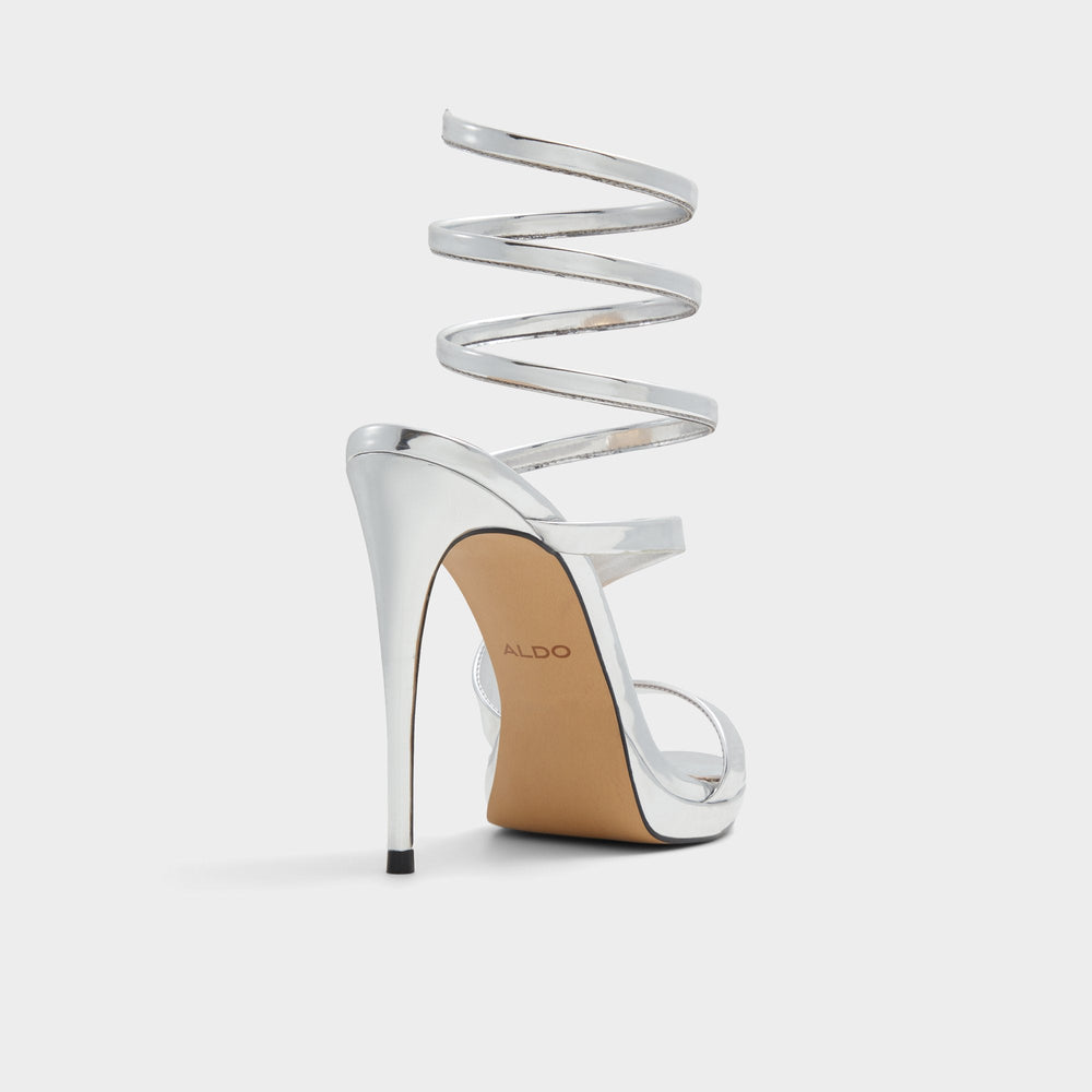 Katswirl in Silver - Strappy sandal, Stiletto platform