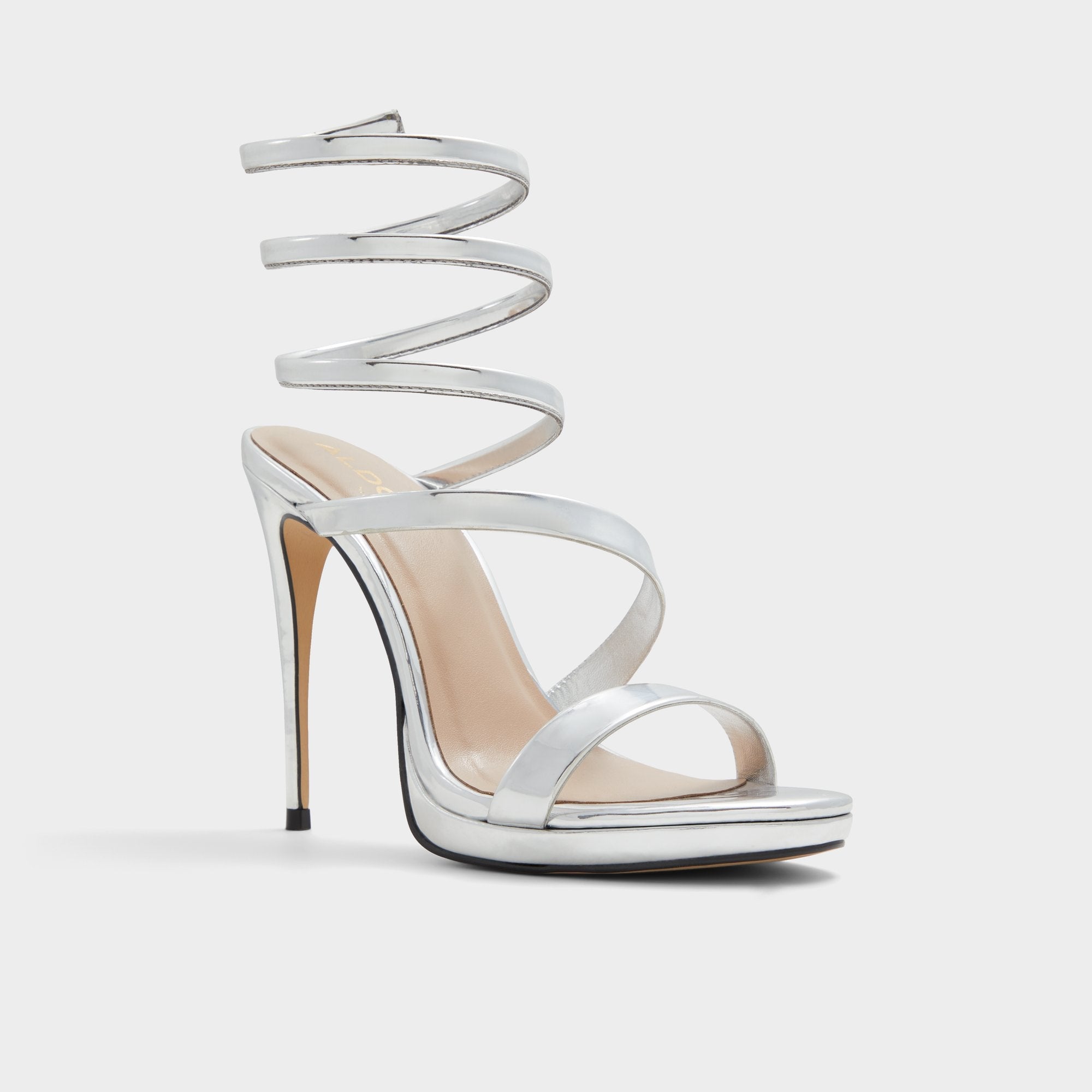 Katswirl in Silver - Strappy sandal, Stiletto platform