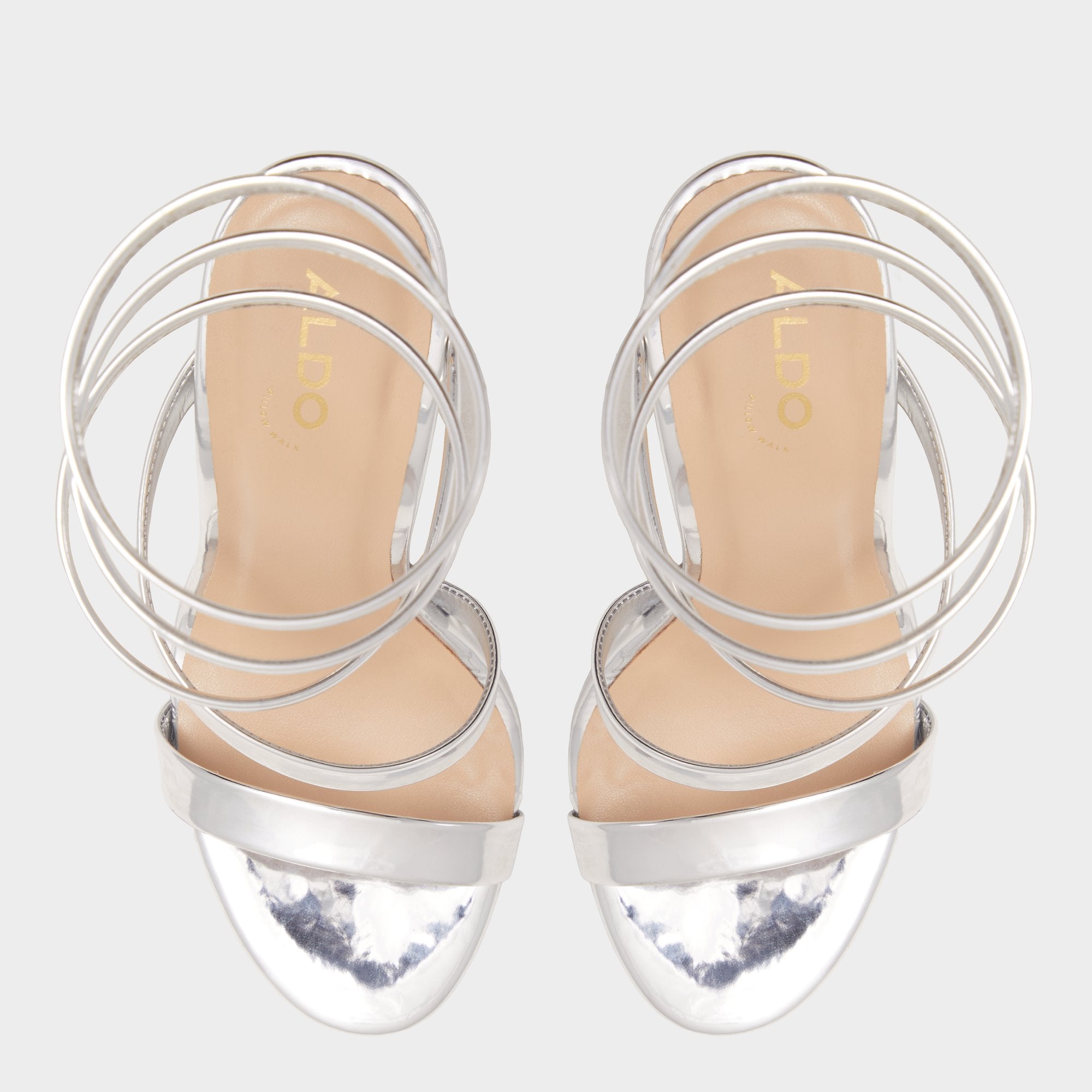Katswirl in Silver - Strappy sandal, Stiletto platform