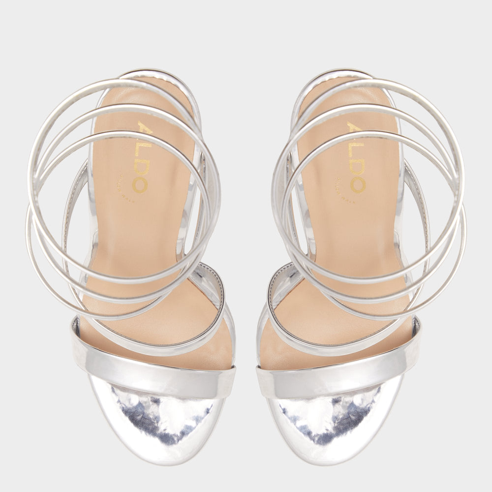 Katswirl in Silver - Strappy sandal, Stiletto platform