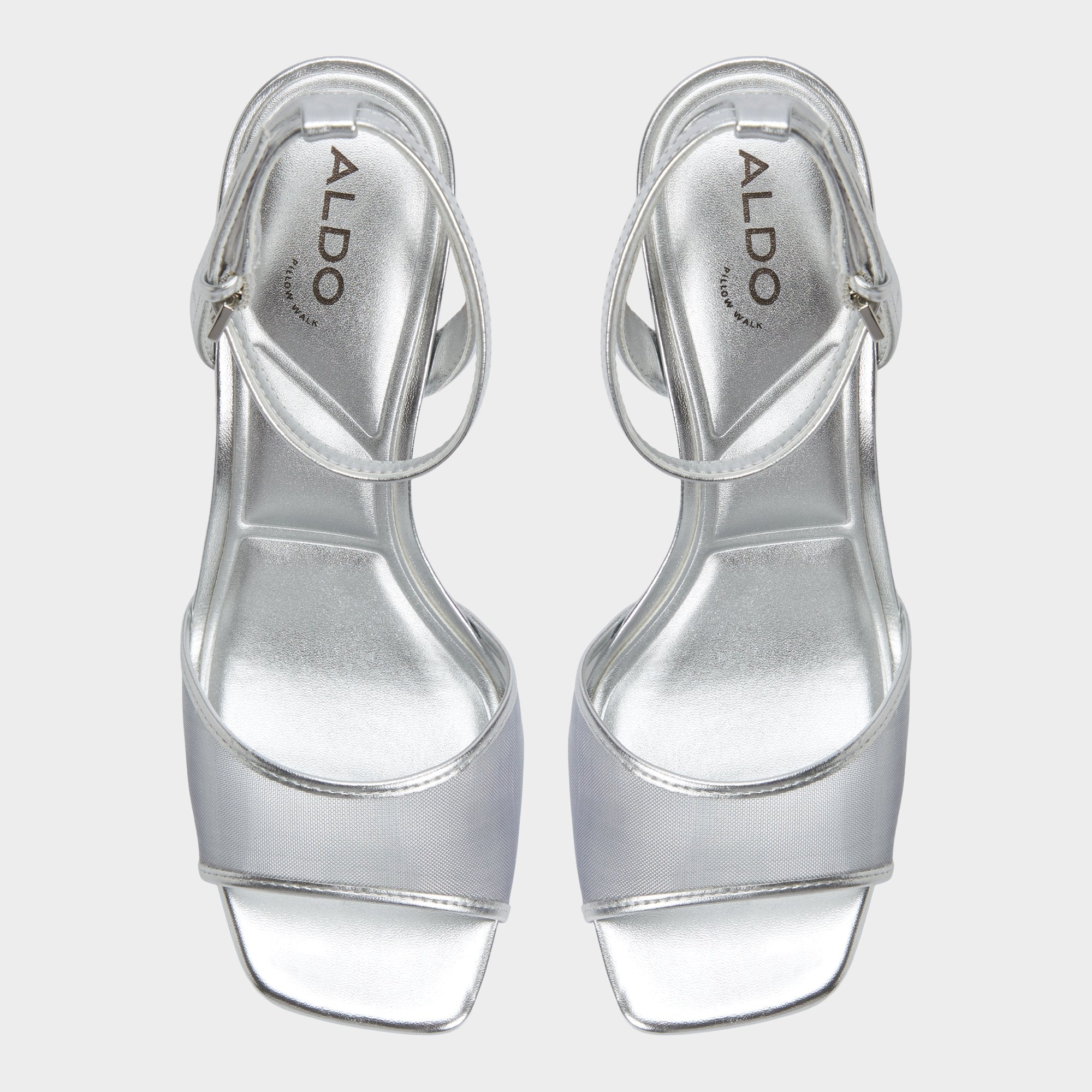 Chicglimmer Silver Women's Platform sandals - Strappy heeled sandal, Block heel