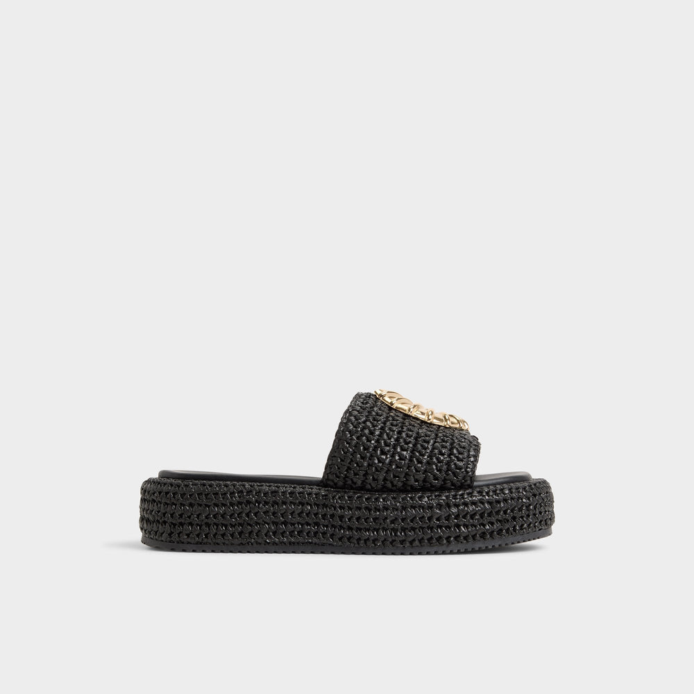 Justbeachy Black Women's Platform sandals - Flatform sandal