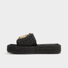 Justbeachy Black Women's Platform sandals - Flatform sandal