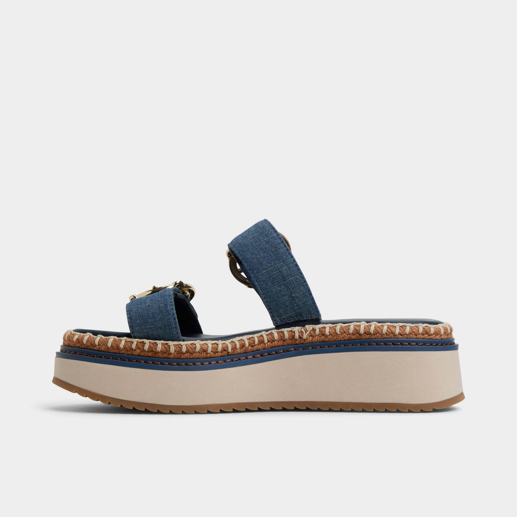 Kaeithien Dark Blue Women's Platform sandals - Slide sandal