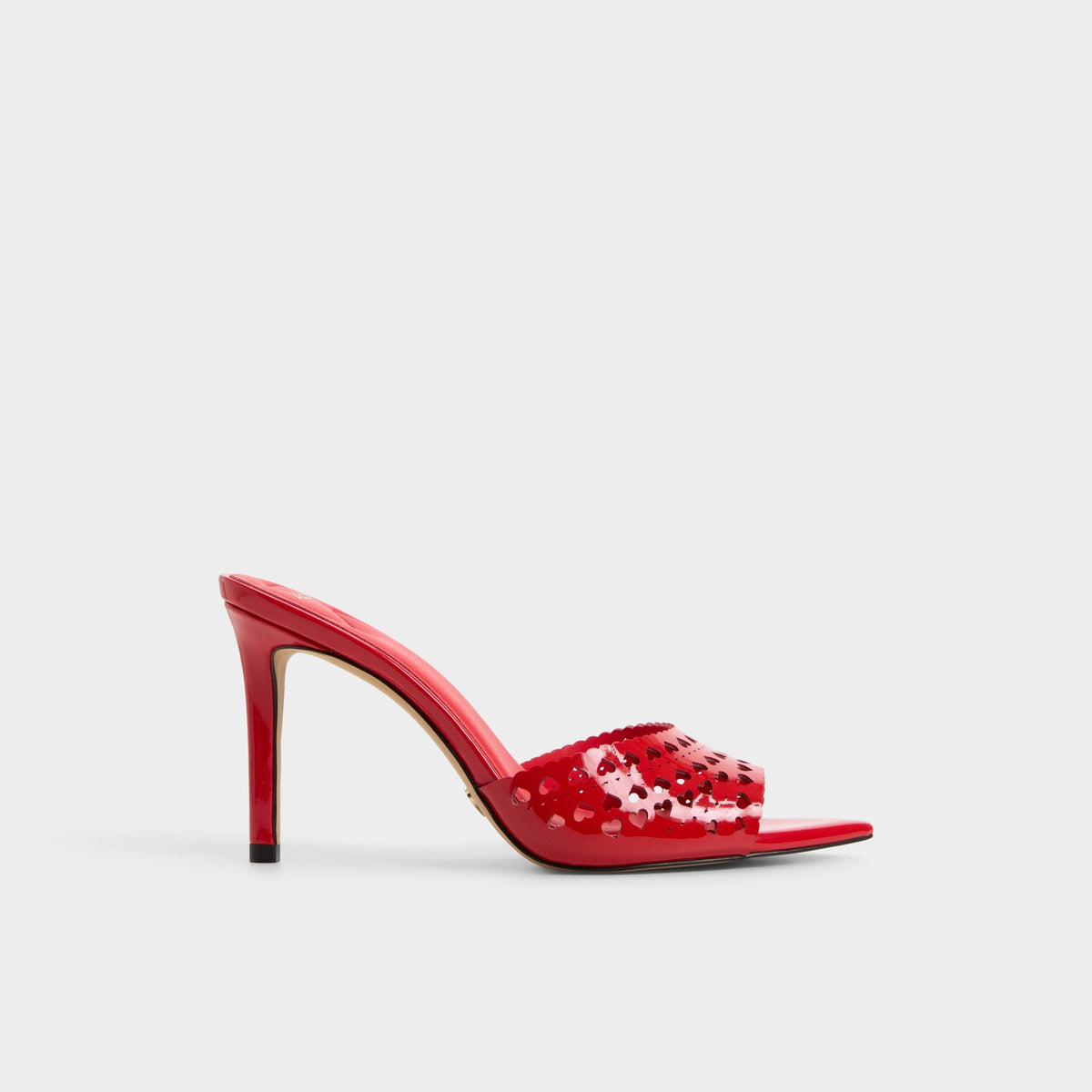 Lovemule in Medium Red - Heeled mule, Stiletto heel