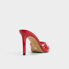 Lovemule in Medium Red - Heeled mule, Stiletto heel