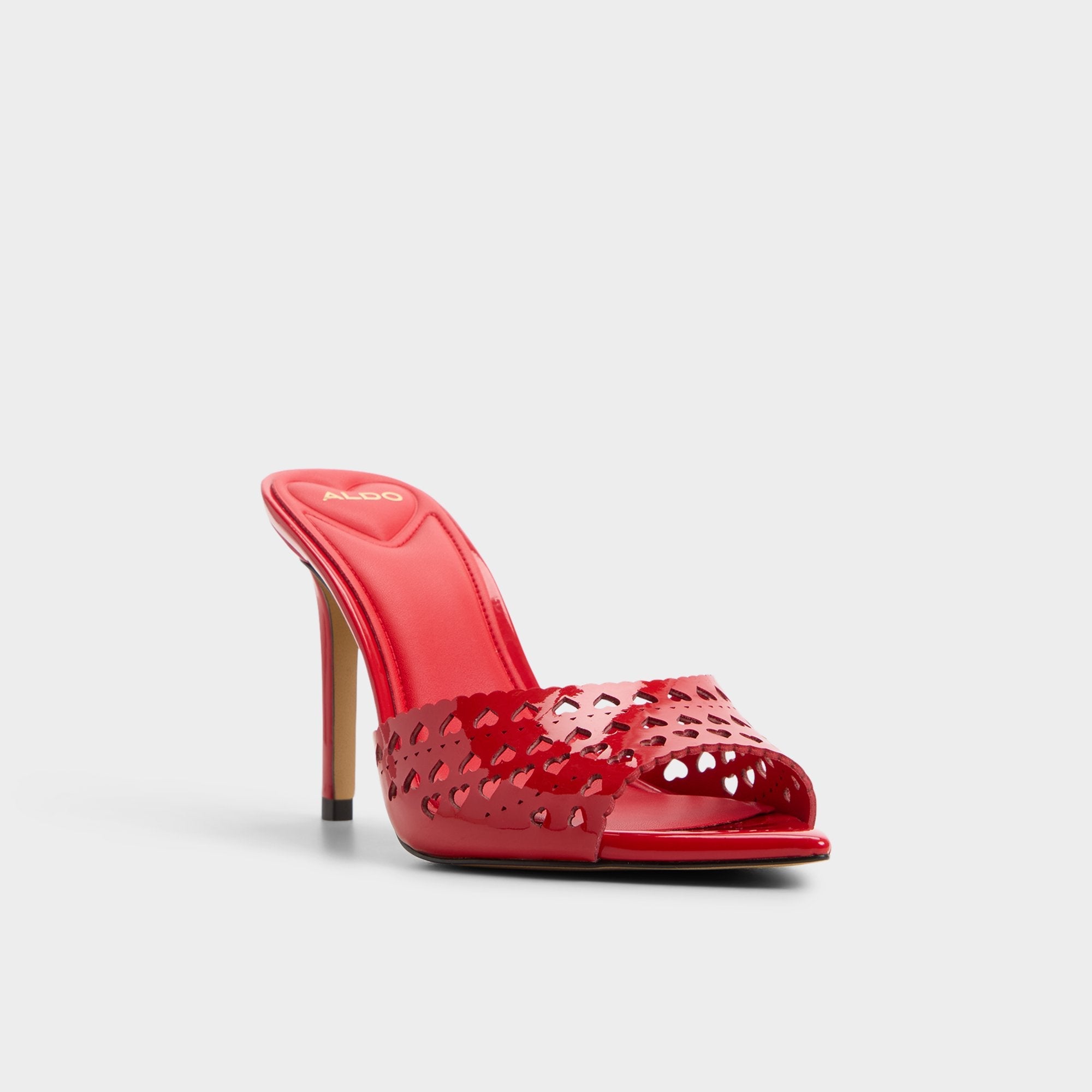 Lovemule in Medium Red - Heeled mule, Stiletto heel